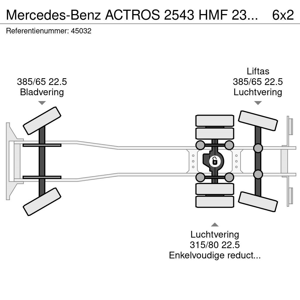 Mercedes-Benz ACTROS 2543 HMF 23 Tonmeter laadkraan Hook lift trucks