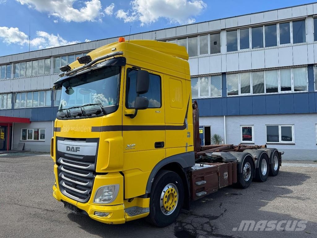 DAF XF 510 8X2 EURO 6 + MEILLER 20 TON HOOKLIFT Camion con gancio di sollevamento
