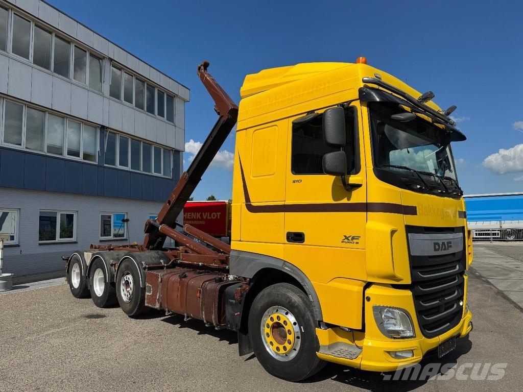DAF XF 510 8X2 EURO 6 + MEILLER 20 TON HOOKLIFT Camion con gancio di sollevamento