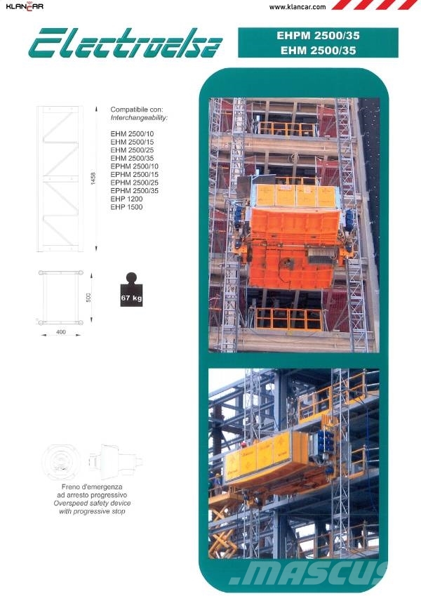 Electroelsa EHPM 2500/35 Plataformas de Mastro Vertical