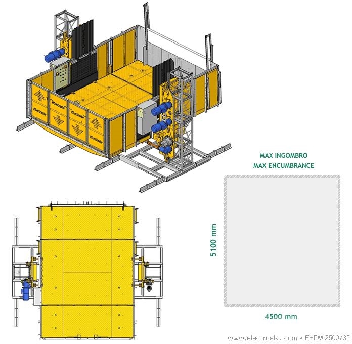 Electroelsa EHPM 2500/35 Plataformas de Mastro Vertical