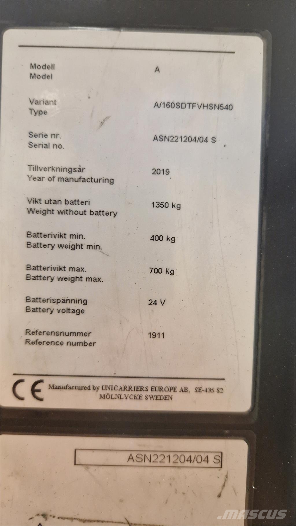 Atlet A160SDTFVHSN Stāvot vadāmie palešu krautņotāji