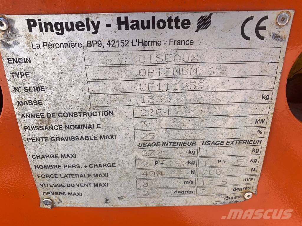 Haulotte OPTIMUM 6 V-2012 EO Вертикальні щоглові підйомники