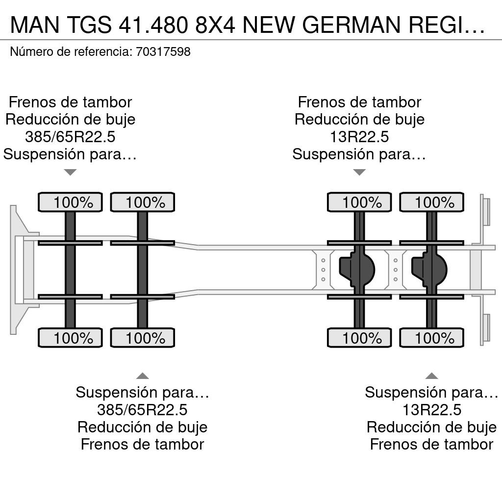 MAN TGS 41.480 8X4 NEW GERMAN REGISTRATION! 26m3 Tippe Wywrotki