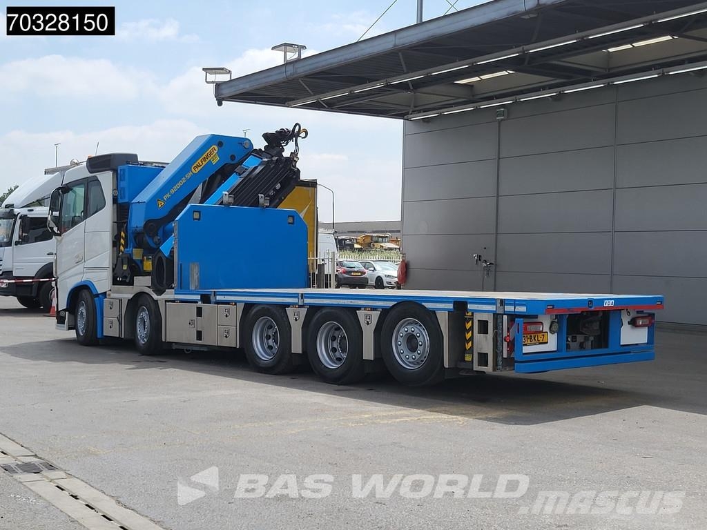 Volvo FH 500 FH 10X4 Palfinger PK92002-SH Crane 7 extens 平板栏板货车
