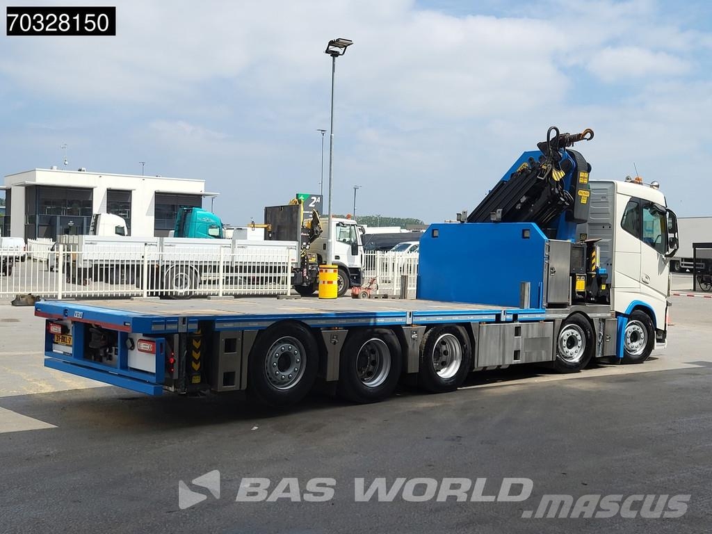 Volvo FH 500 FH 10X4 Palfinger PK92002-SH Crane 7 extens 平板栏板货车