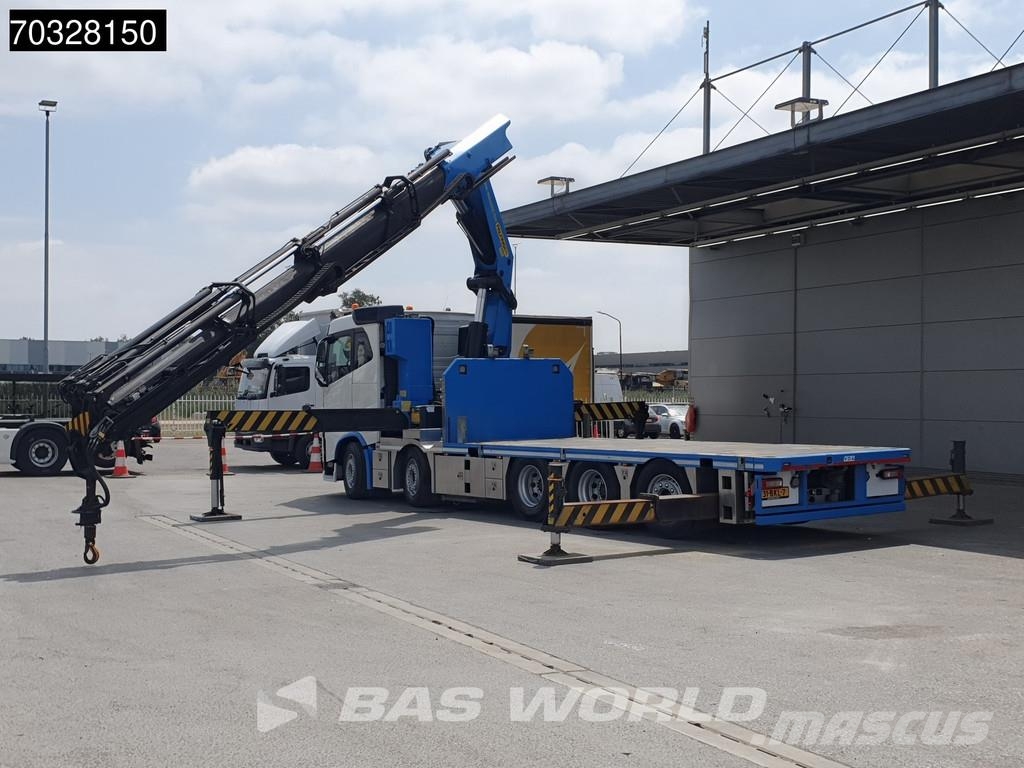 Volvo FH 500 FH 10X4 Palfinger PK92002-SH Crane 7 extens 平板栏板货车