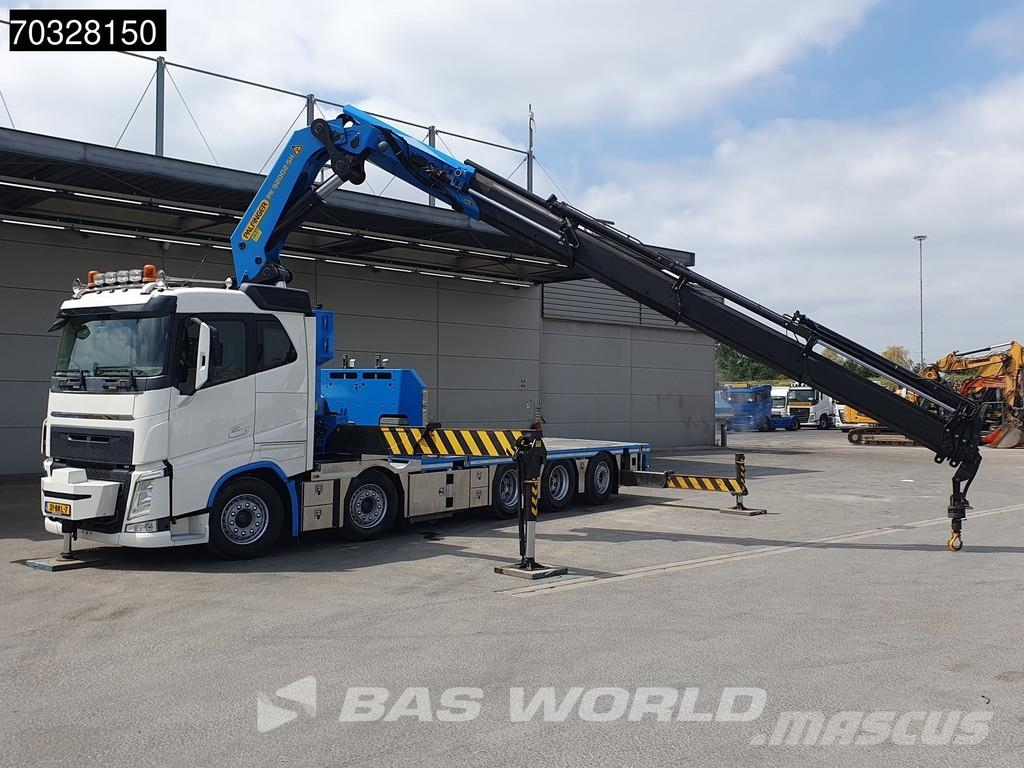 Volvo FH 500 FH 10X4 Palfinger PK92002-SH Crane 7 extens 平板栏板货车