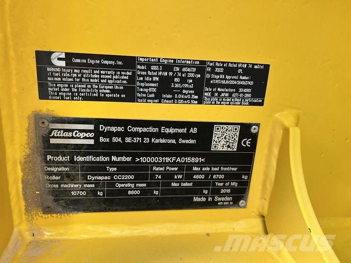 Dynapac CC 2200 Twin drum rollers