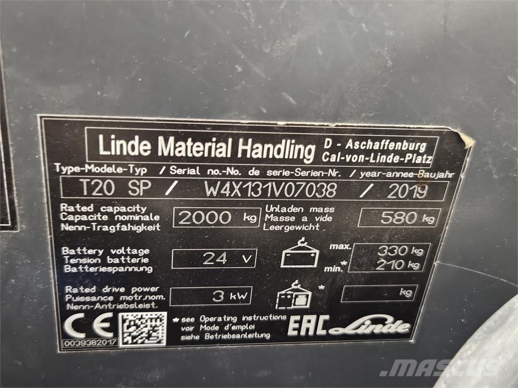 Linde T20SP Transpalette accompagnant