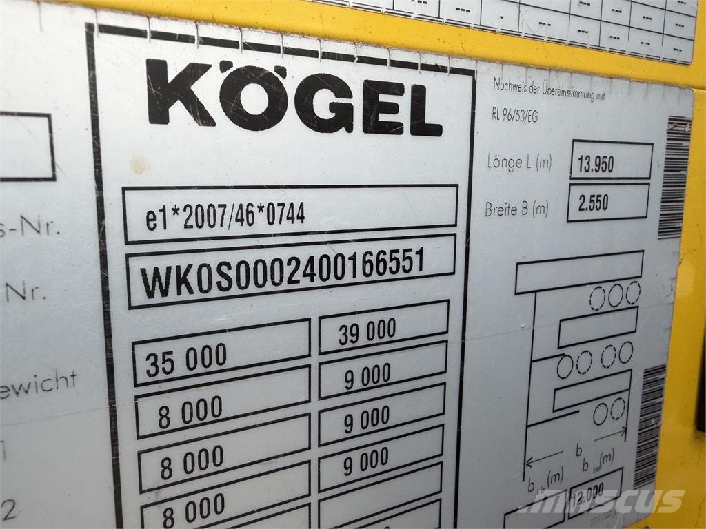 Kögel SN 24 VIN 551 نصف مقطورات بباب جانبي