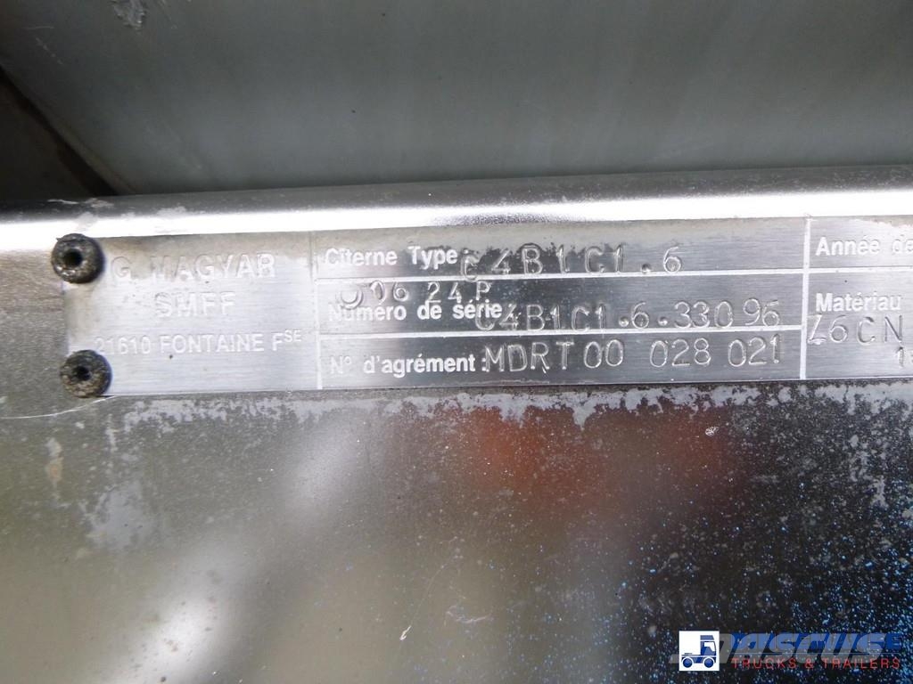 Magyar Chemical tank inox L4BH 33 m3 / 1 comp Tanktrailer