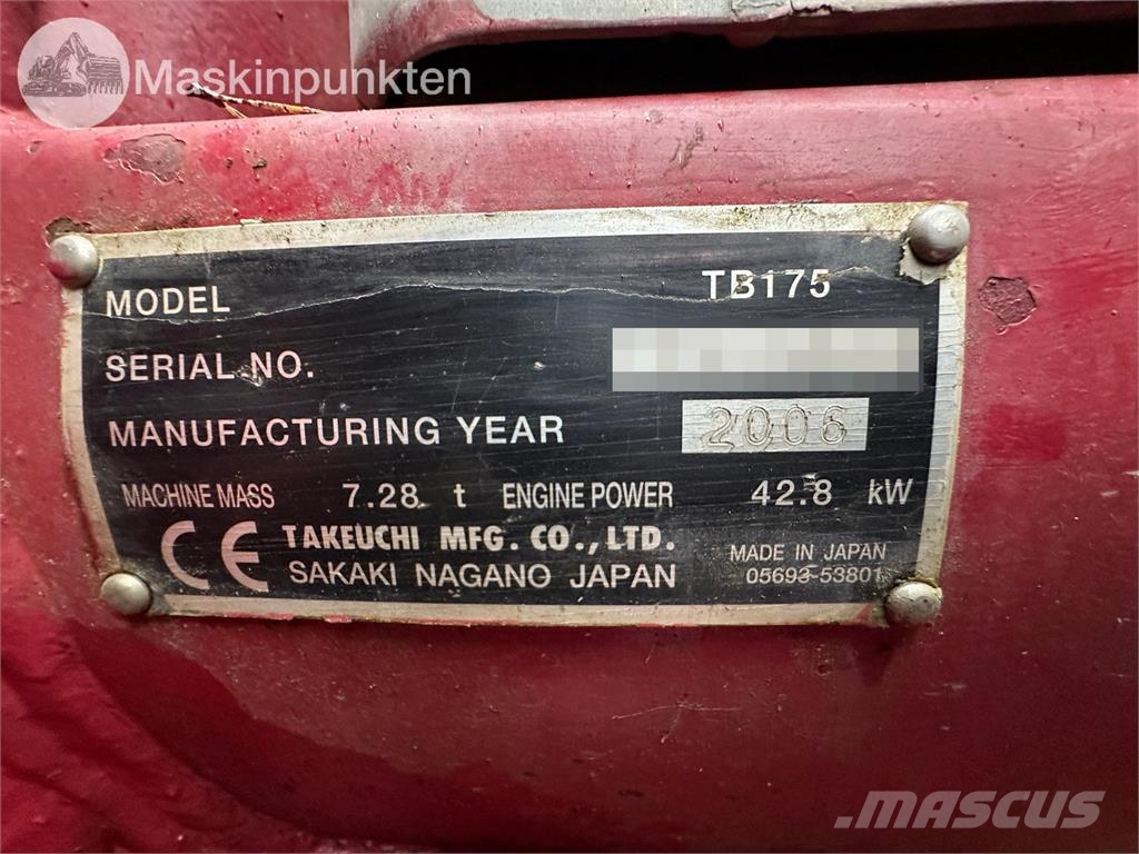 Takeuchi Tb175 Midibagger 7t - 12t