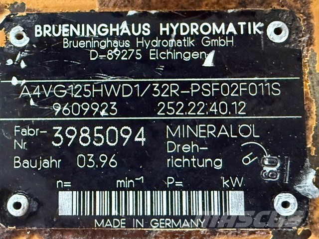 Rexroth A4VG125 USED PUMP FIT DYNAPAC CS141 Hidráulicos