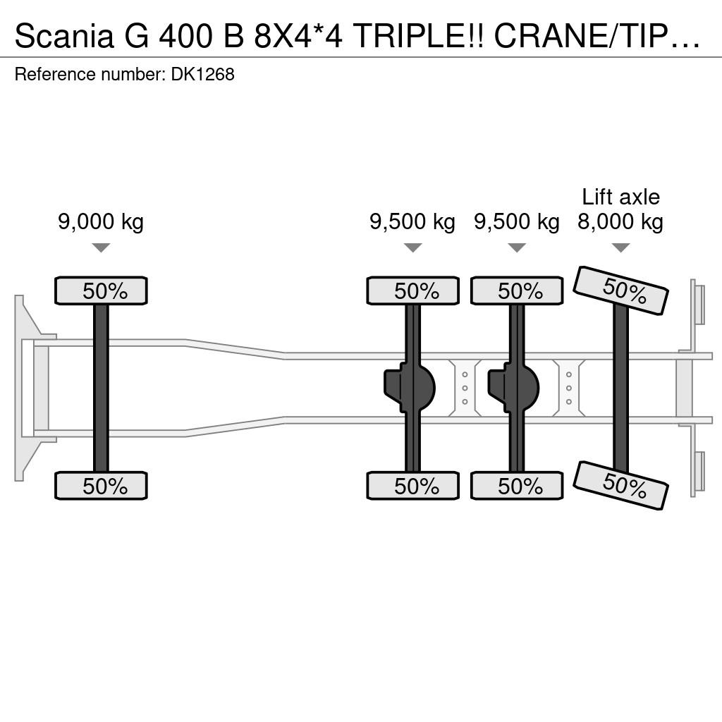 Scania G 400 B 8X4*4 TRIPLE!! CRANE/TIPPER!! NL TRUCK! Camiones bañeras basculantes o volquetes