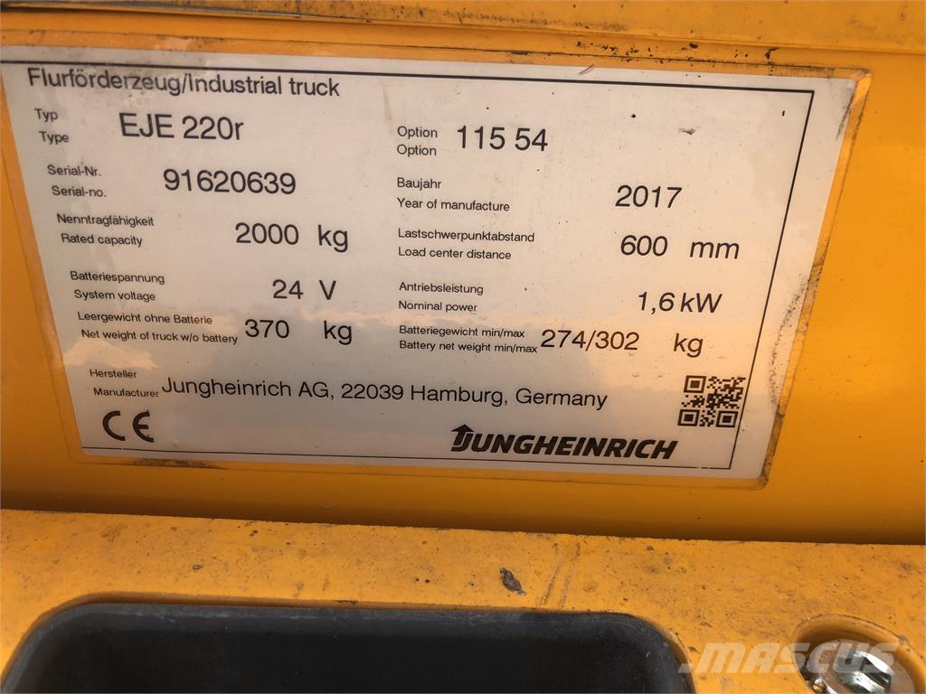 Jungheinrich EJE R 220 R (Rampenfunktion) Pedestrian stacker