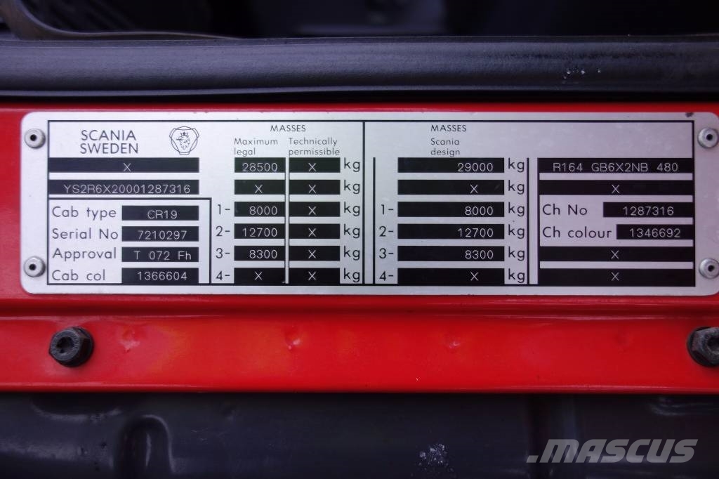 Scania R164 GB6X2NB 480 Konteinerveokid