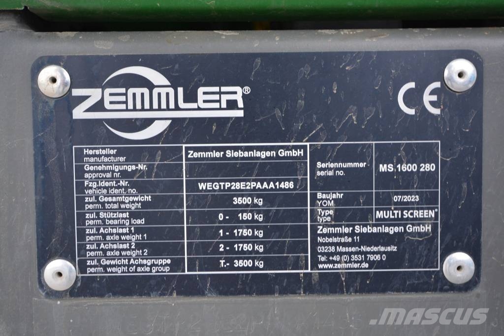 Zemmler MS 1600 Мобильные грохоты