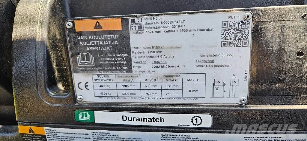 Hyster H 5.0 FT Diesel forklifts