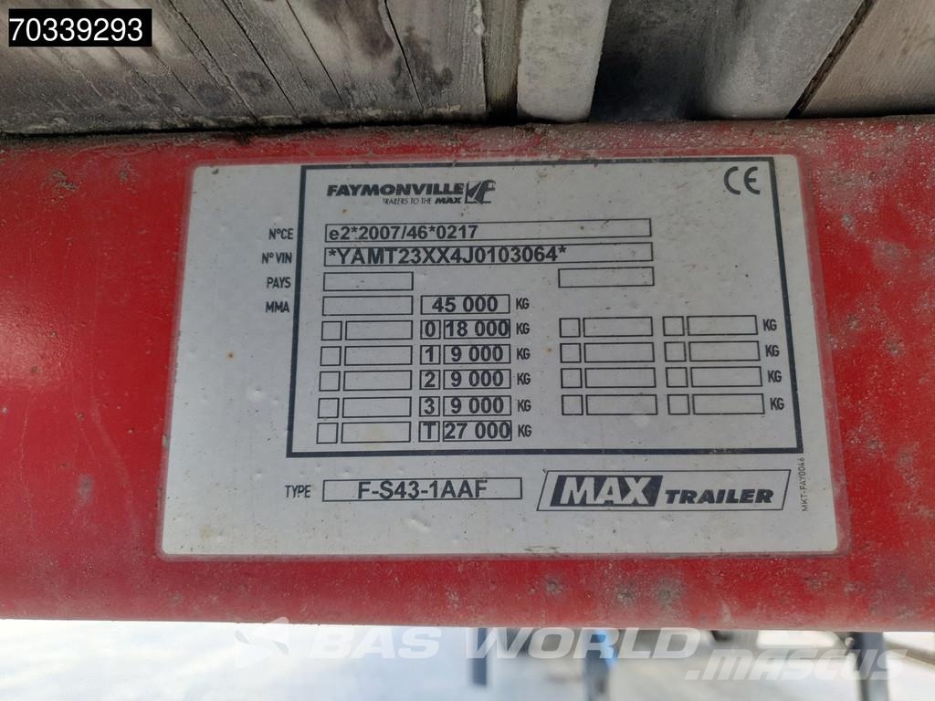 Faymonville F-S43-1AAF 3 axles Extendable Lift + Steering Axle Напівпричепи-платформи/бічне розвантаження