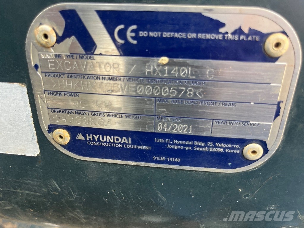 Hyundai HX140LC Excavadoras de cadenas