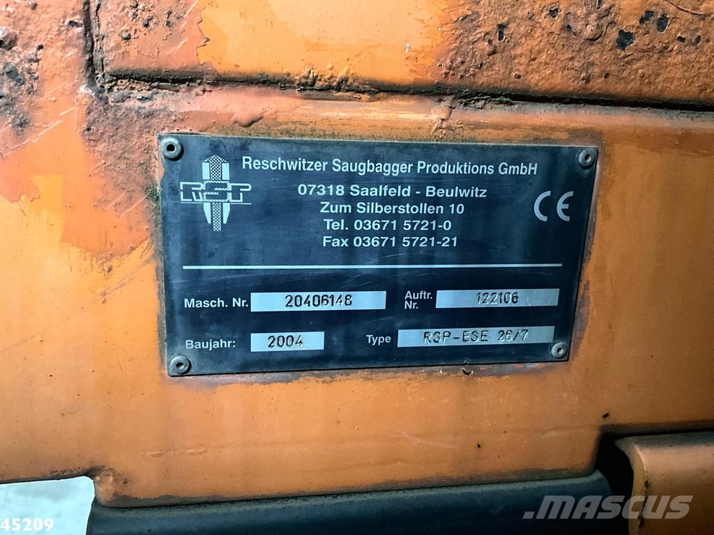 Mercedes-Benz Actros 3336 6x4 Euro 3 RSP Saugbagger 7m³ Paine-/imuautot