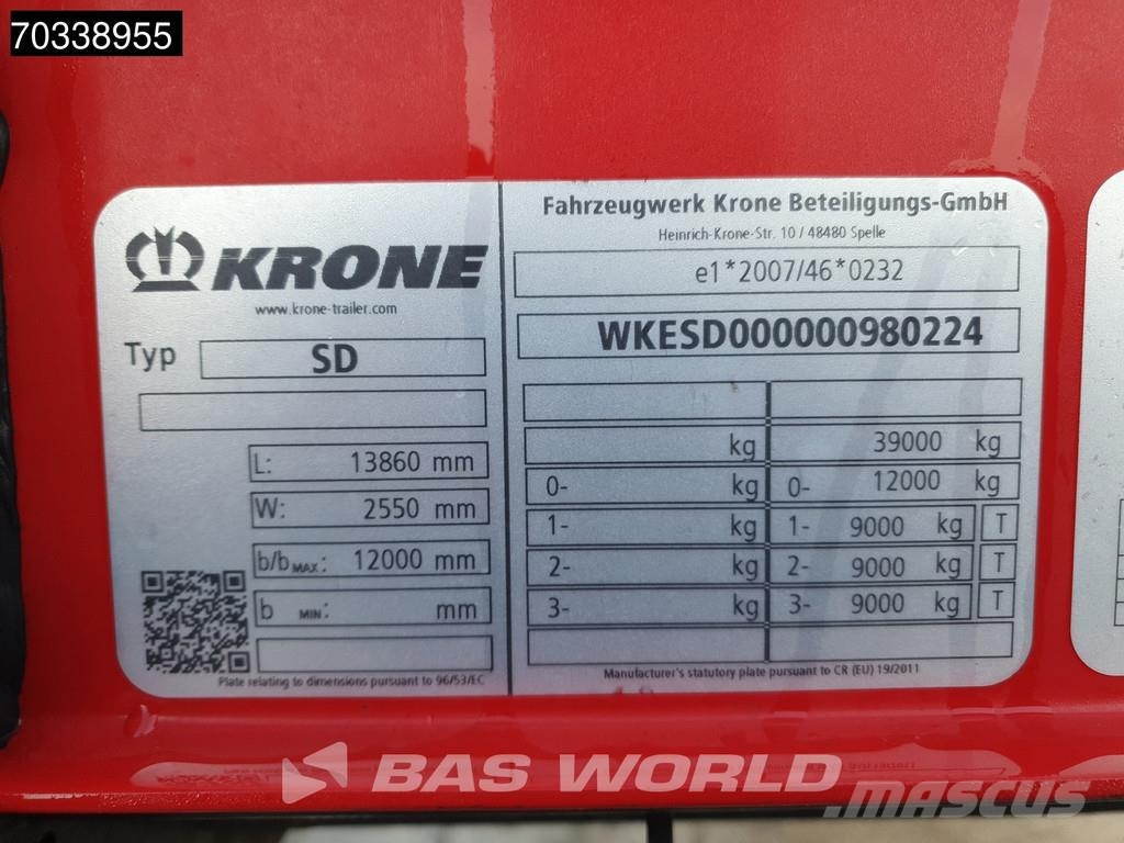 Krone SD Lift Axle MOT 09/27 Curtainsider semi-trailers