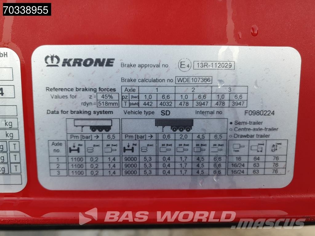 Krone SD Lift Axle MOT 09/27 Curtainsider semi-trailers