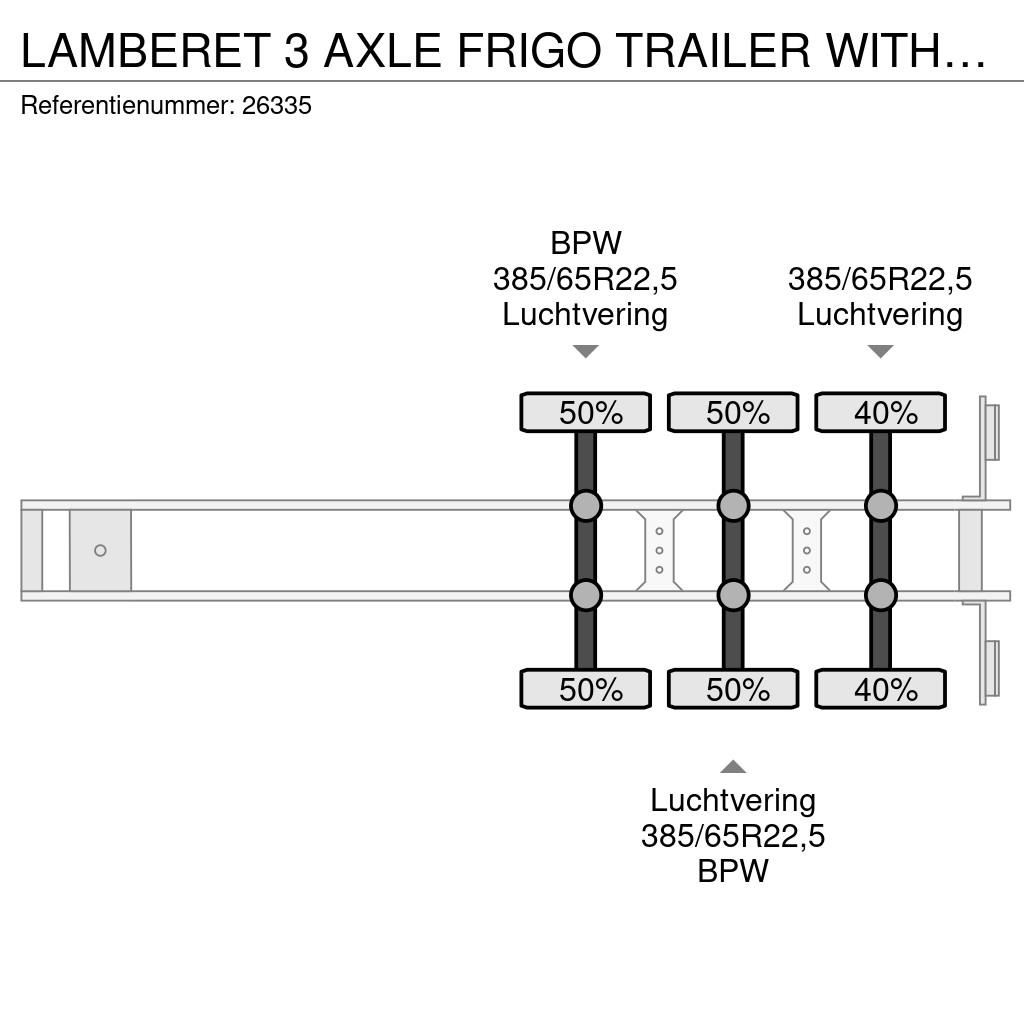 Lamberet 3 AXLE FRIGO TRAILER WITH CARRIER VECTOR 1950mt Kühlauflieger