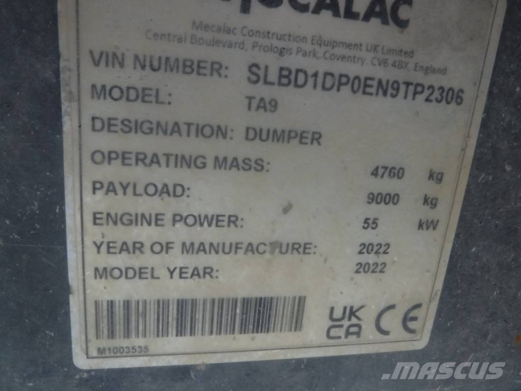 Mecalac TA 9 عربات نقل قلابة للمواقع