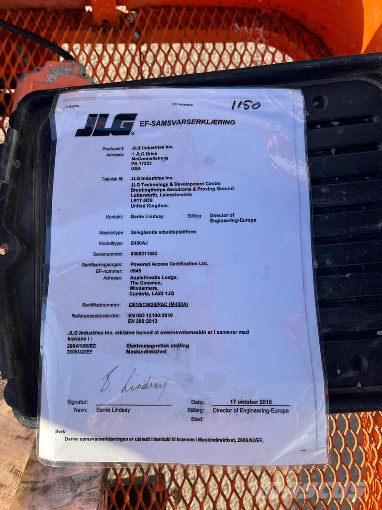 JLG E450 AJ Zglobne podizne platforme