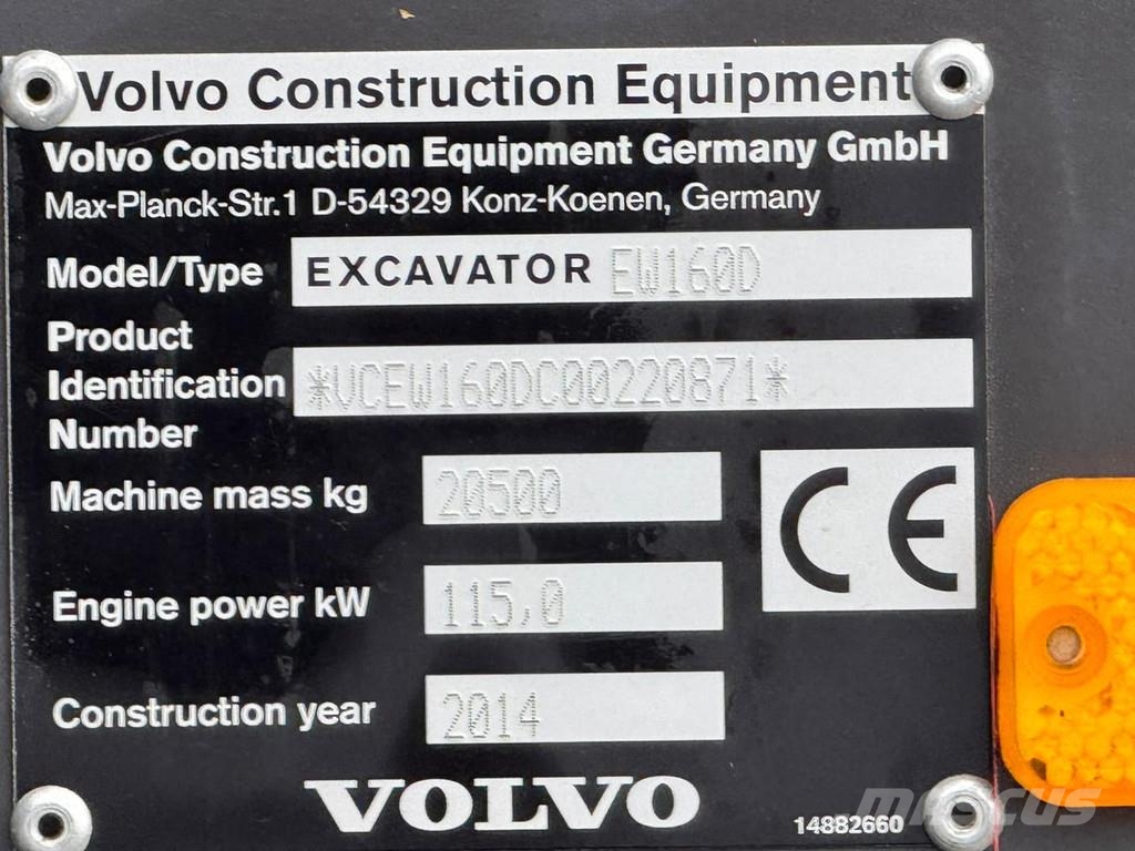 Volvo EW160D Wielgraafmachines