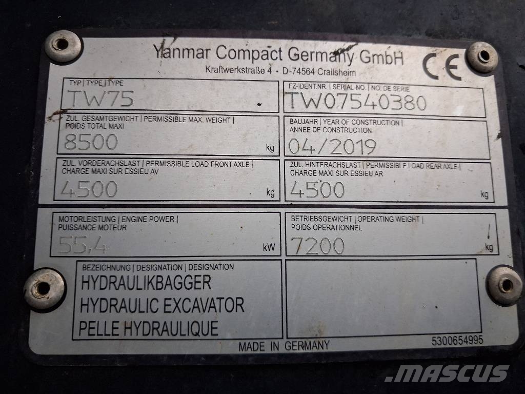 Yanmar TW 75 Bageri točkaši