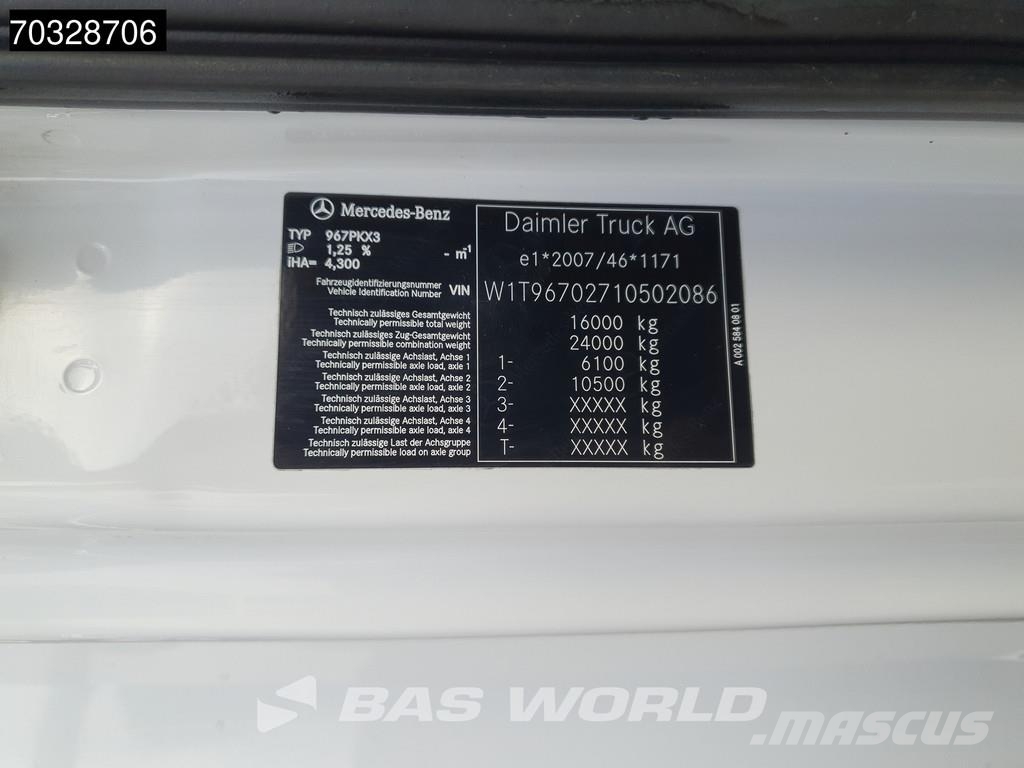 Mercedes-Benz Atego 1624 4X2 16t 6-Cylinder Engine 1500kg Tailga Camiones de caja de lona
