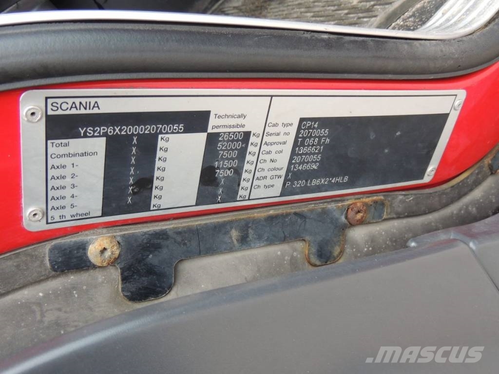 Scania P320 Rama, 2011rok, 6x2, 320KM, EURO 5 Шасі з кабіною