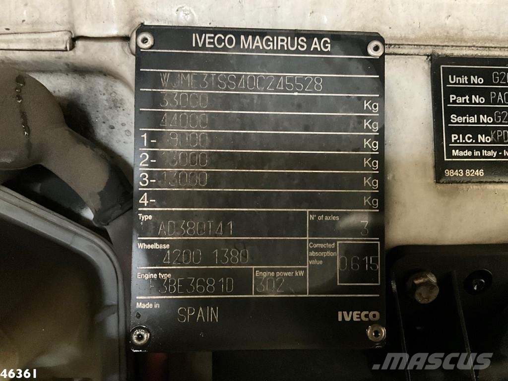 Iveco Trakker AD380T41 6x4 Palfinger 16 Tonmeter laadkra Camiones elevadores de gancho
