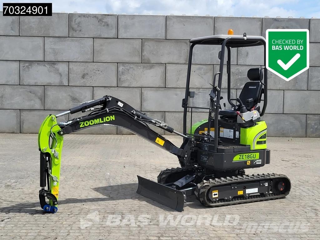 Zoomlion ZE18 GU KUBOTA ENGINE - CE CERTIFIED حفارات صغيرة أقل من 7 طن (حفارات صغيرة)