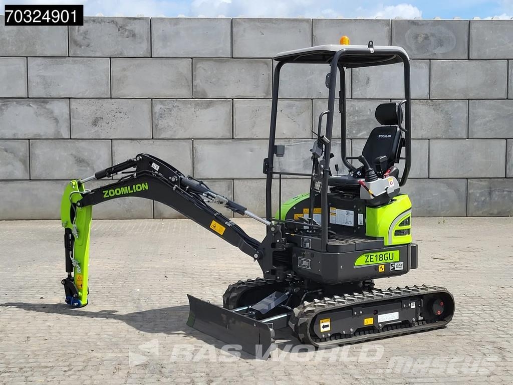 Zoomlion ZE18 GU KUBOTA ENGINE - CE CERTIFIED حفارات صغيرة أقل من 7 طن (حفارات صغيرة)