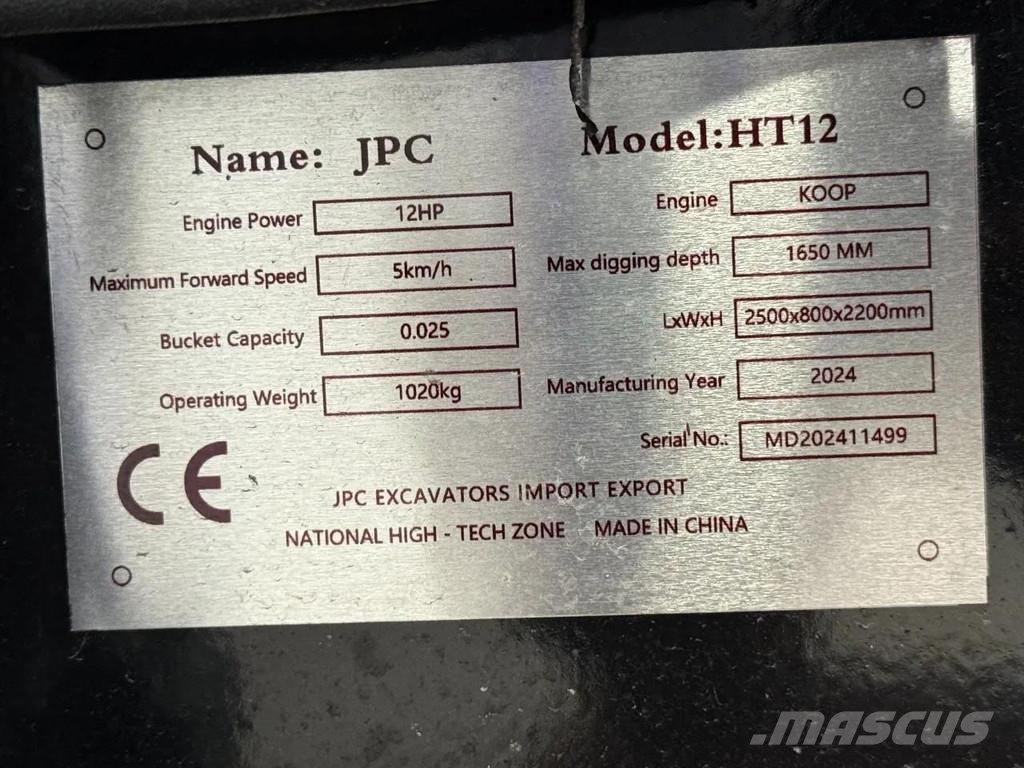 JPC HT12 NEW AND UNUSED! Εκσκαφάκι (διαβολάκι) < 7t