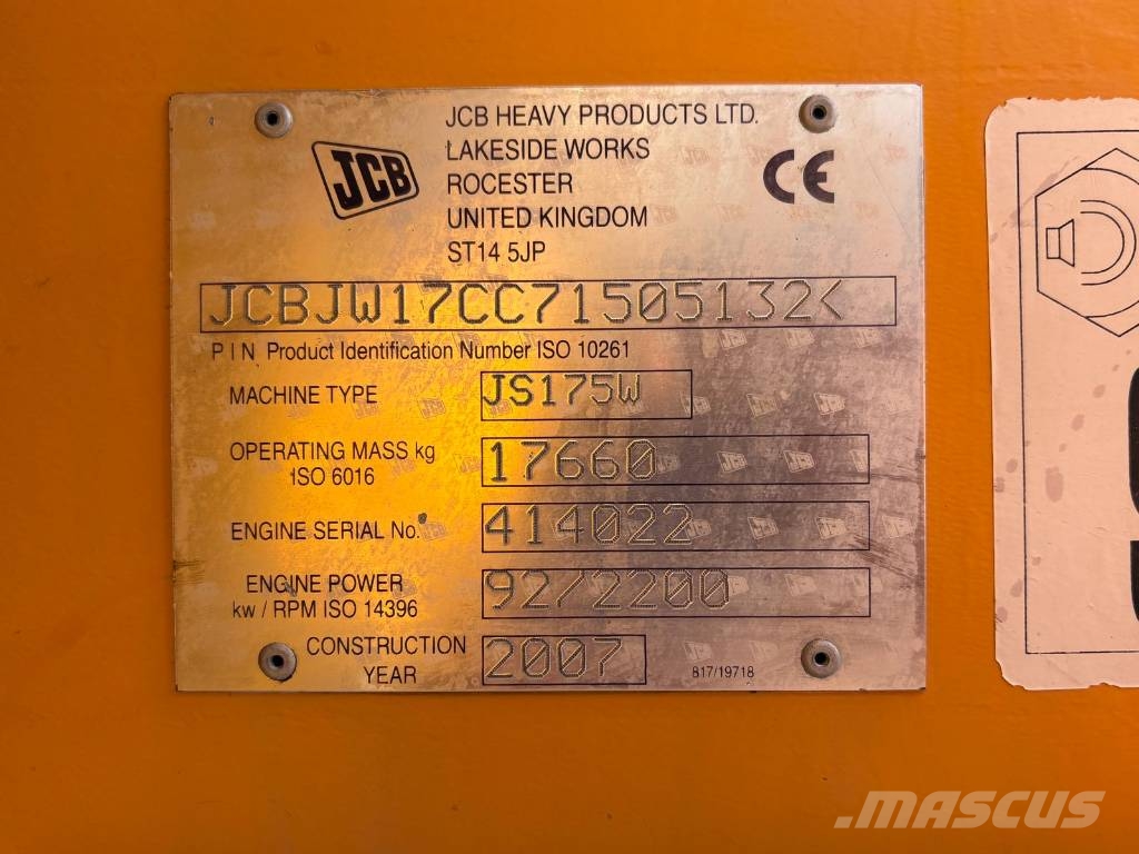 JCB JS 175 W Wheeled excavators