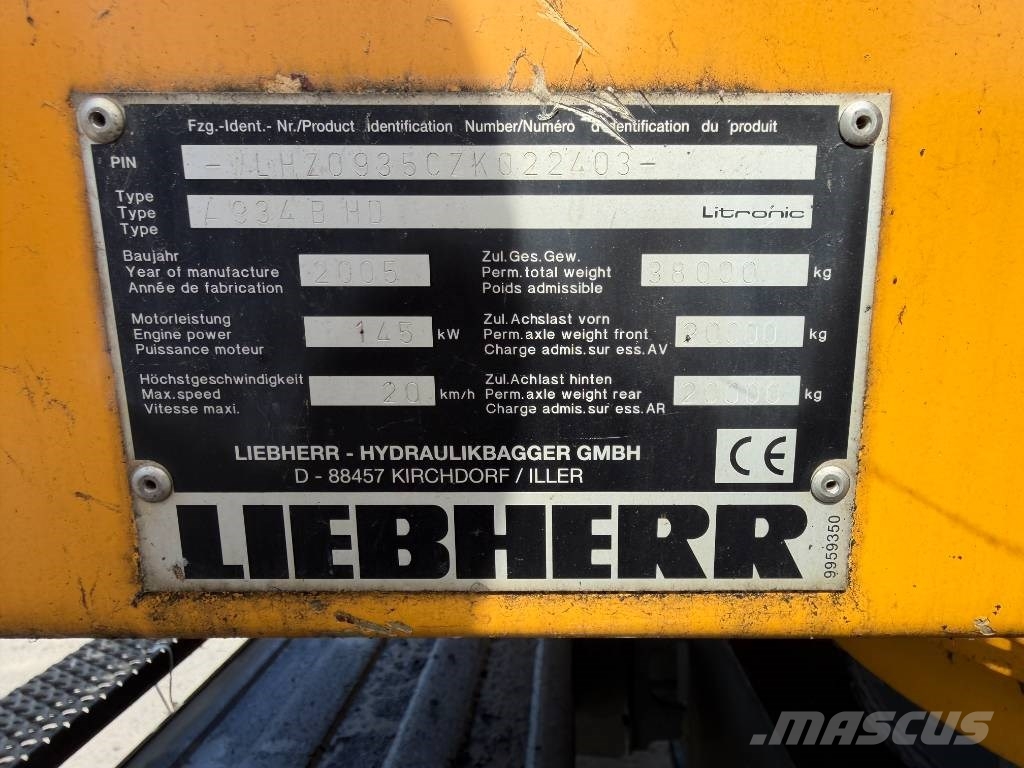 Liebherr A 934 B HD Equipos de clasificación de desechos