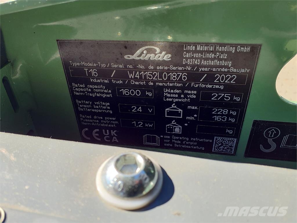 Linde T16 Apiladores eléctricos