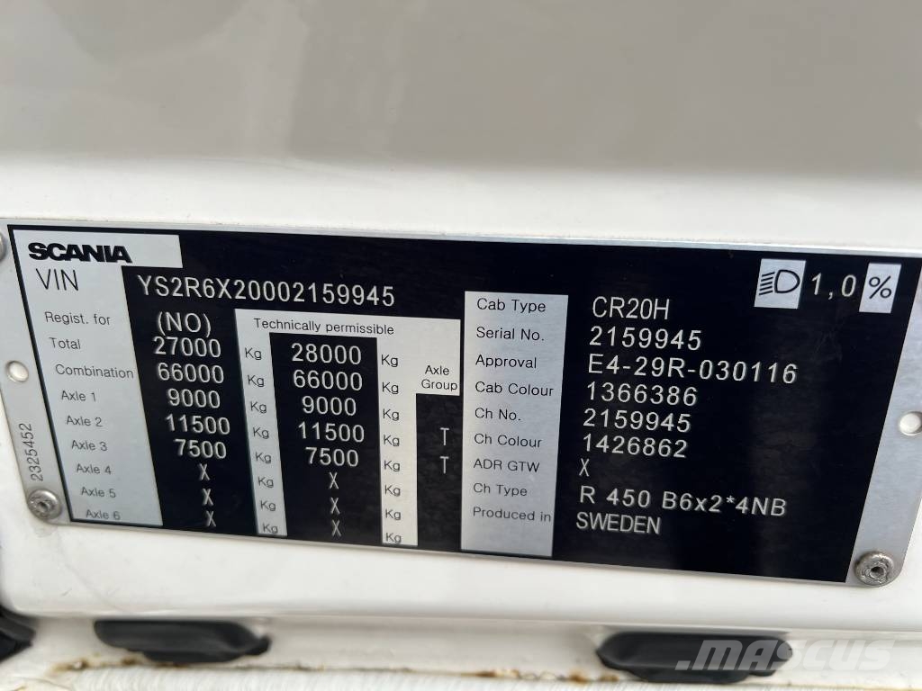 Scania R450B6X2*4NB EURO6, ref.body,full side opening Hűtős