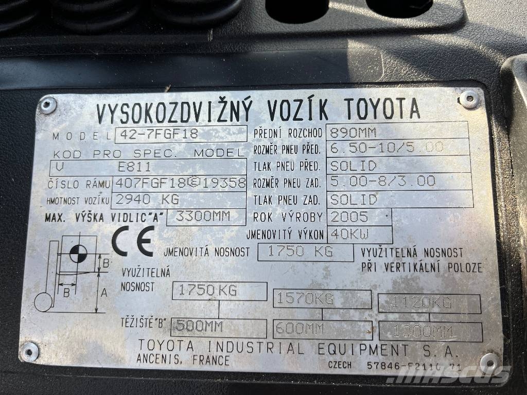 Toyota 7FGF18 Carretillas LPG