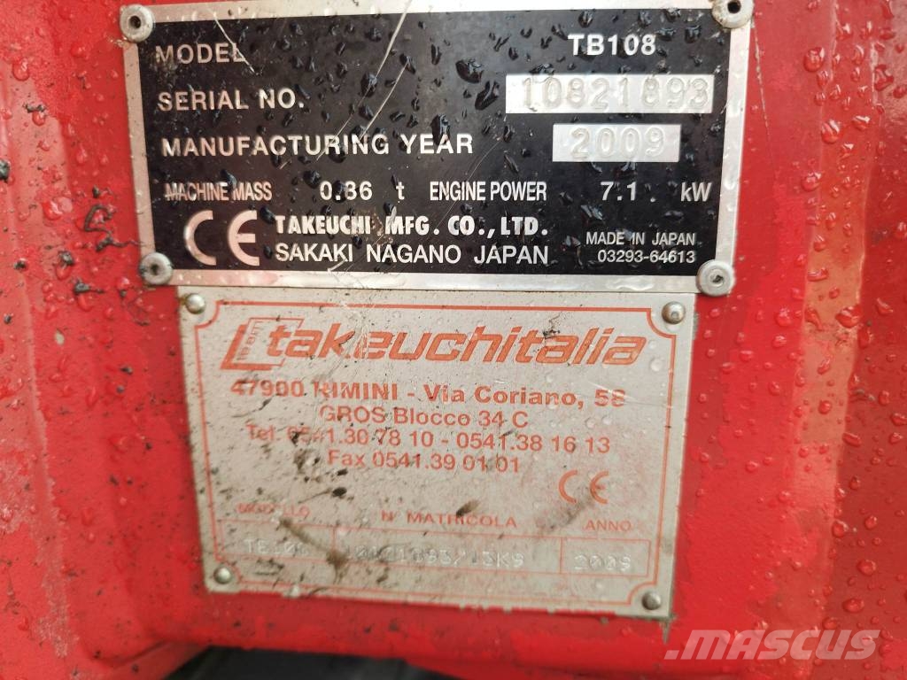 Takeuchi TB 108 Miniescavadeiras < 7t (Mini escavadeiras)