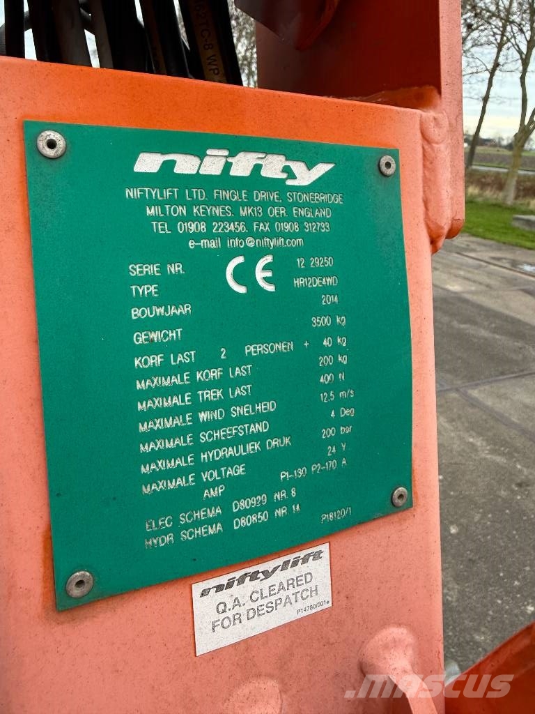 Niftylift HR 12 D E 4x4 knikarm hoogwerker 12m diesel accu Iseliikuvad poomtõstukid