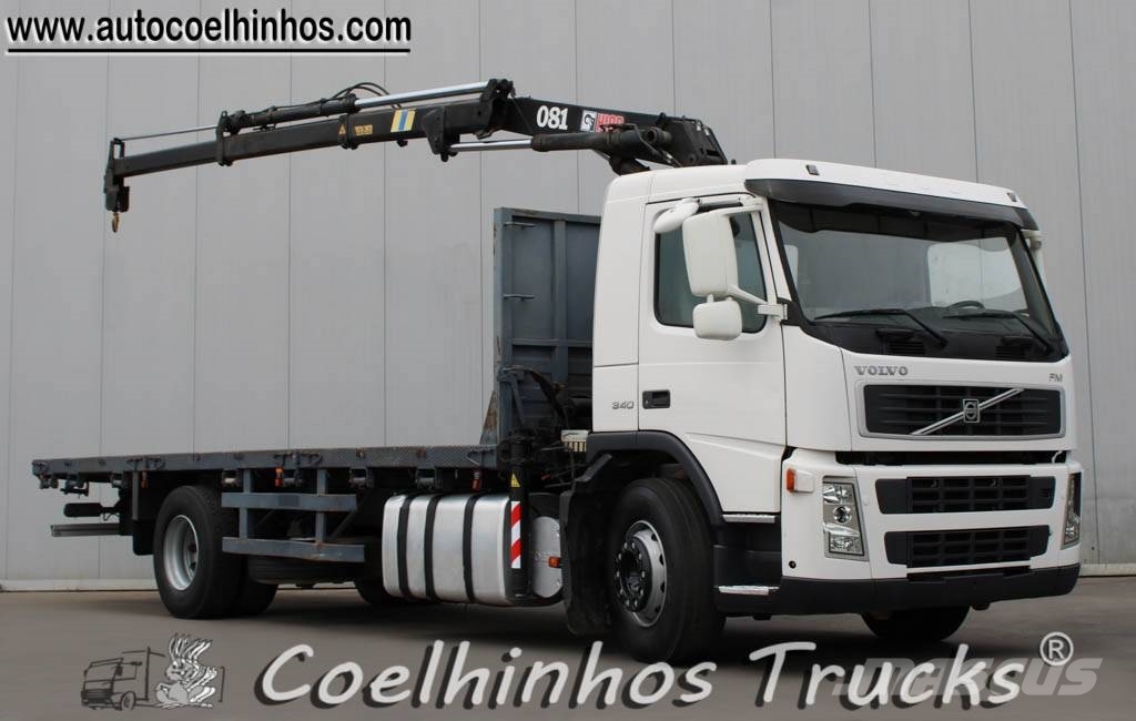 Volvo FM 340 + Hiab 081 Camiones de cama baja
