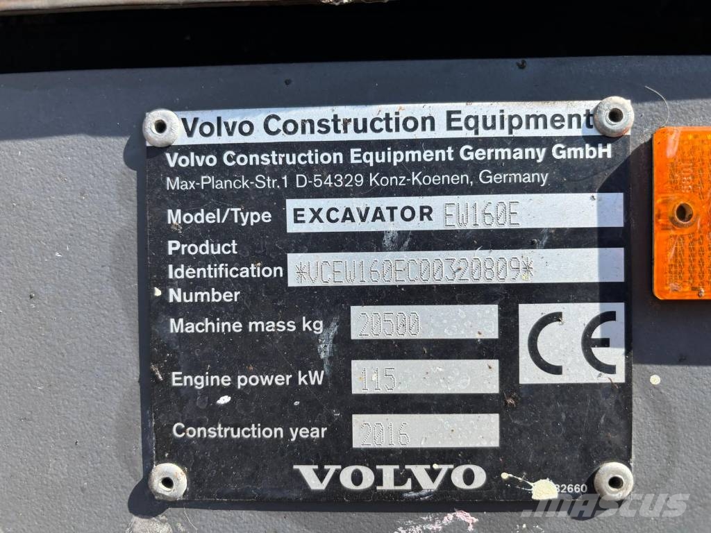 Volvo EW 160 E ELEVATING CAB Atliekų / pramoniniai krautuvai