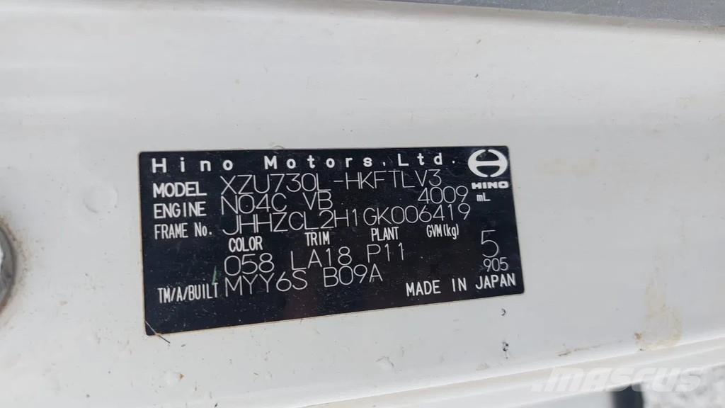 Hino XZU730L 8,5 TON GROSS Ldv/dropside