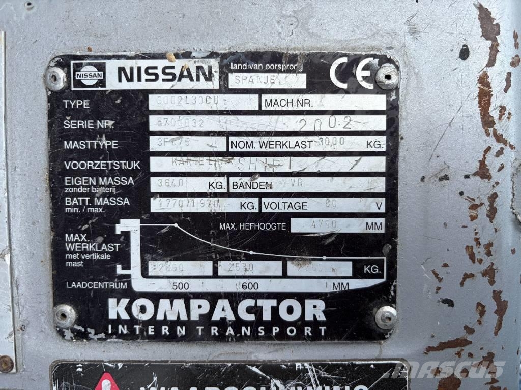 Nissan GQ02 L 30 CU Electric forklifts